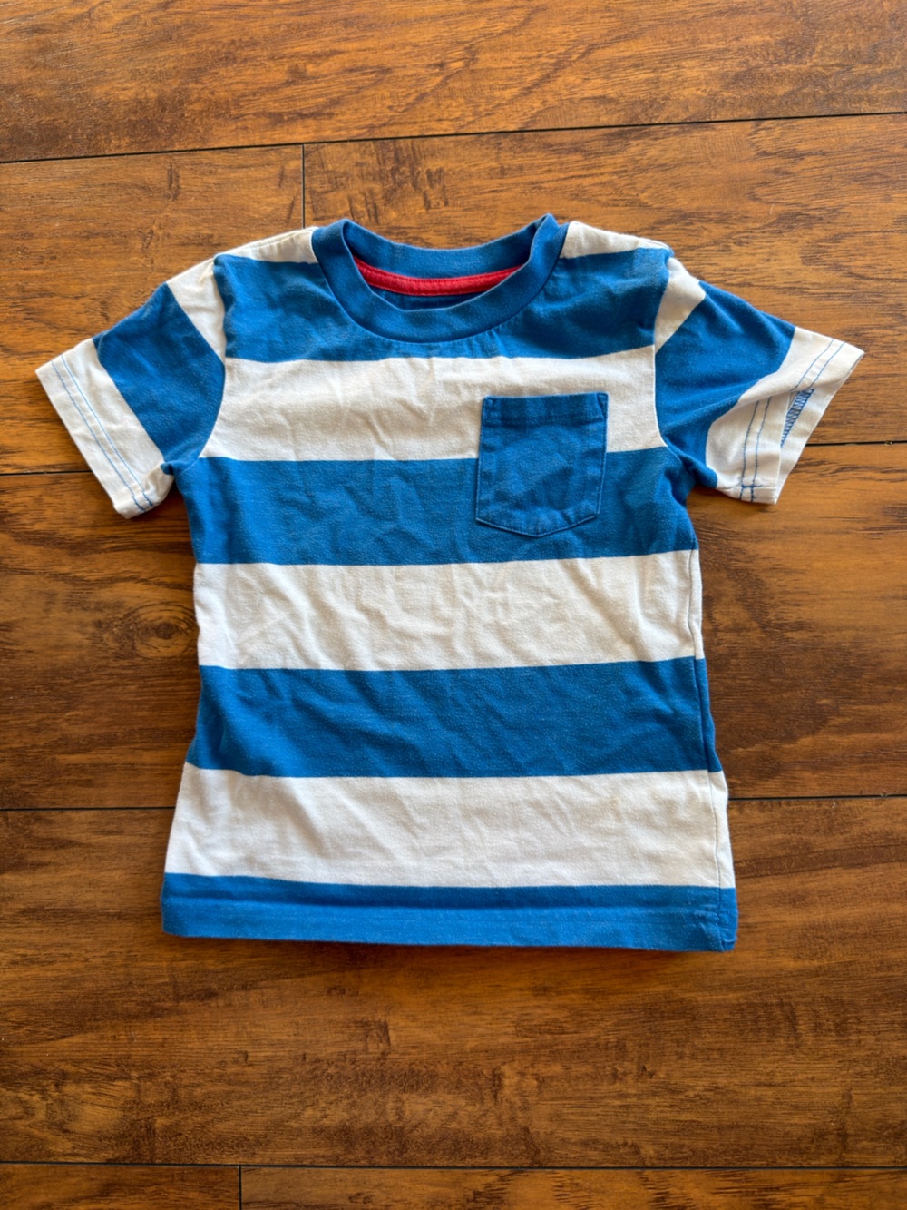 Circo Blue and White Striped Short Sleeve Pocket Tee